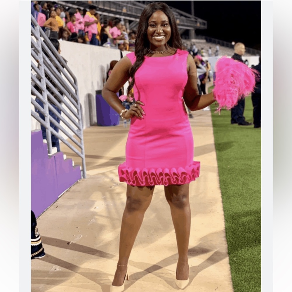 NWT Eliza J pink ruffle dress